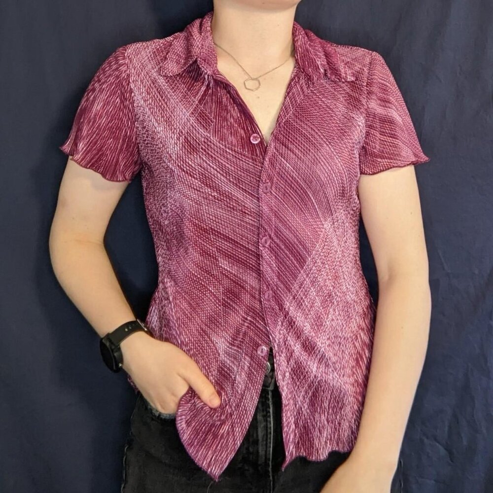 Vintage Purple Button Down Blouse